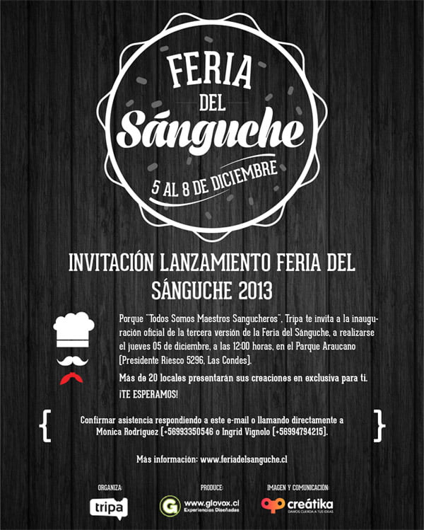 You are currently viewing Soñado Panorama: ¡¡Feria del Sánguche en Parque Araucano!! #FeriadelSanguche