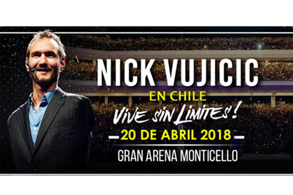 Read more about the article Nick Vujicic vuelve a Chile con su charla “VIVE SIN LÍMITES”