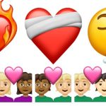 un corazón en llamas, una mujer con barba y muchos tonos de piel incluyen los nuevos emojis