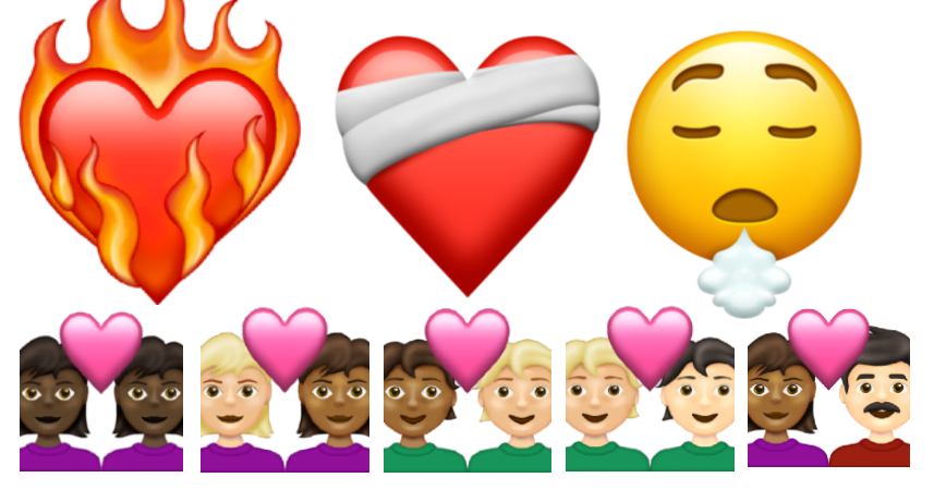 You are currently viewing un corazón en llamas, una mujer con barba y muchos tonos de piel incluyen los nuevos emojis